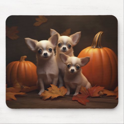 Chihuahua Puppy Autumn Delight Pumpkin  Mouse Pad