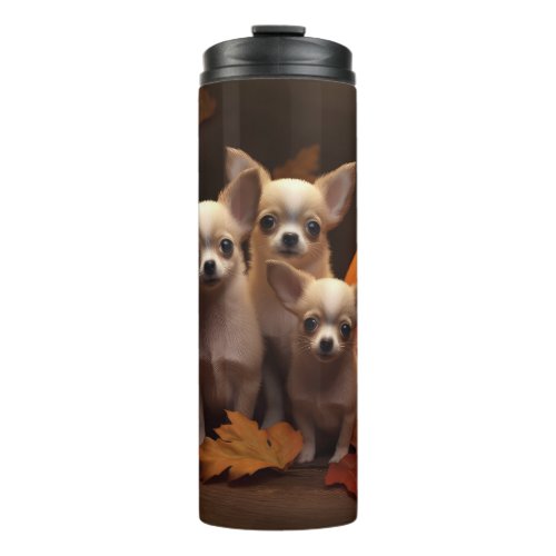 Chihuahua Puppy Autumn Delight Pumpkin  Thermal Tumbler