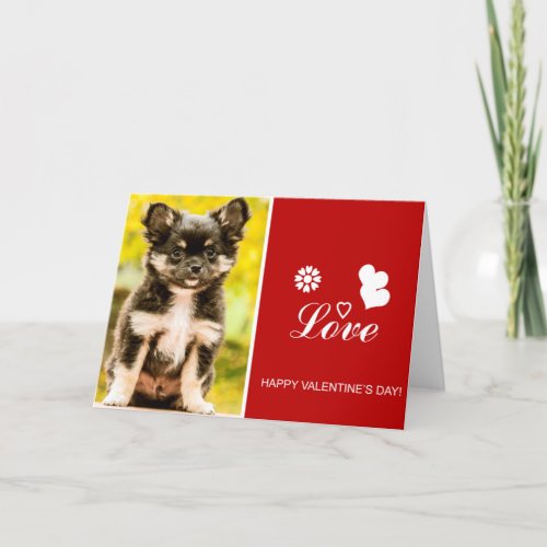 Chihuahua Puppy Dog Happy Valentines Day Card