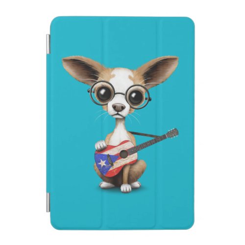 Chihuahua Puppy Dog Playing Puerto Rico Guitar iPad Mini Cover