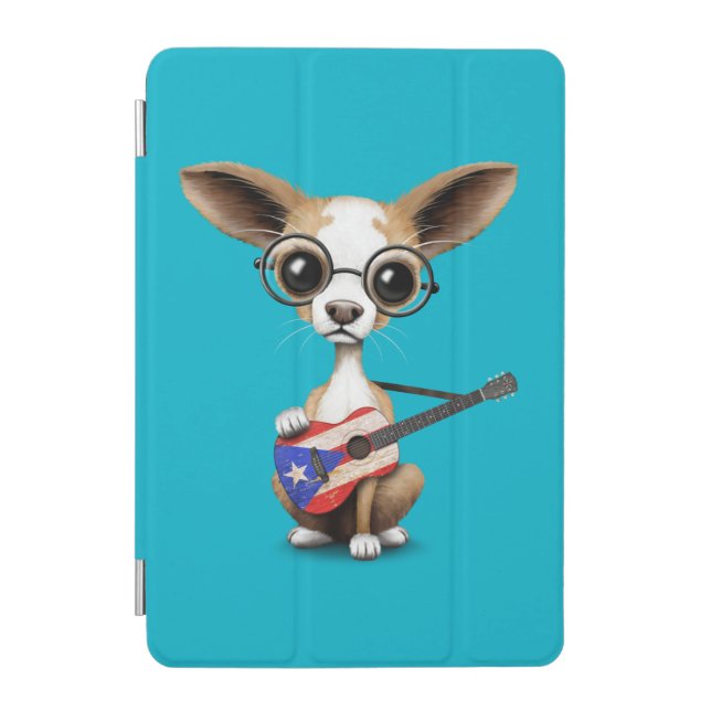 Chihuahua Puppy Dog Playing Puerto Rico Guitar iPad Mini Cover (Front)