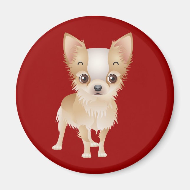 Chihuahua Puppy Dog Red Fridge Magnet (Front)