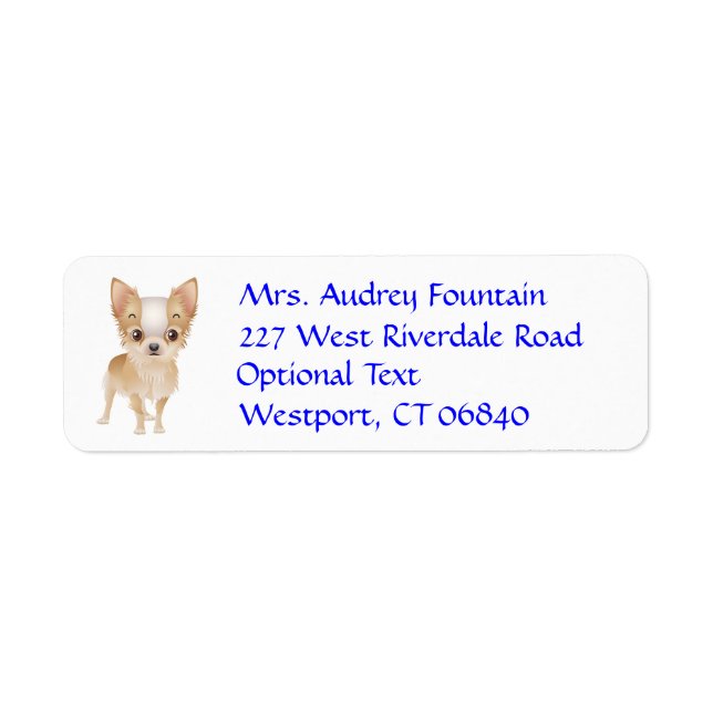 Chihuahua Puppy Dog Return Address Name Label (Front)