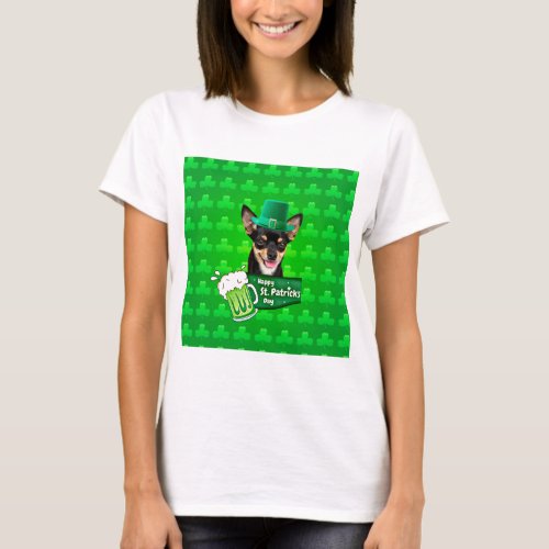 Chihuahua Puppy Dog St Patricks Day Green Clover T_Shirt