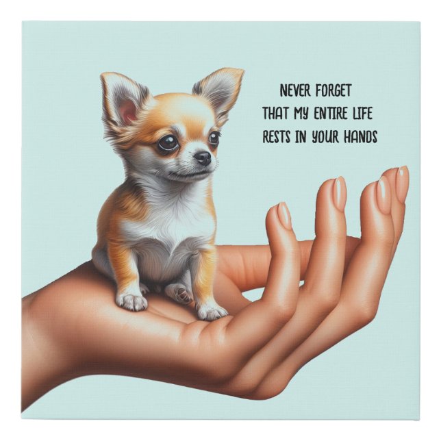 CHIHUAHUA PUPPY FAUX CANVAS PRINT (Front)