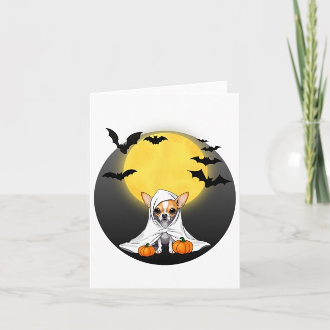 Chihuahua Puppy Ghost Halloween Costume - Small Do Card (Front)