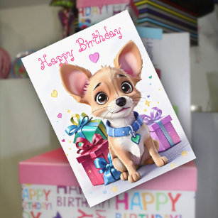 Chihuahua Puppy Gifts & Heartfelt Wishes Birthday Card