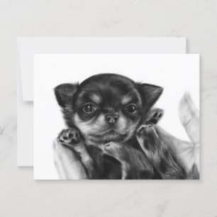 Chihuahua Puppy Hand Painted Artwork Postcard
