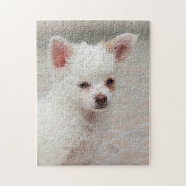 Chihuahua puppy in a garden jigsaw puzzle (Vertical)