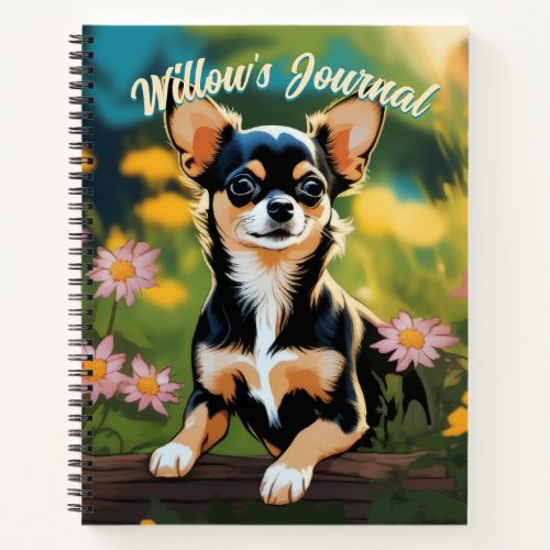 Chihuahua Puppy in nature Illustrated journal