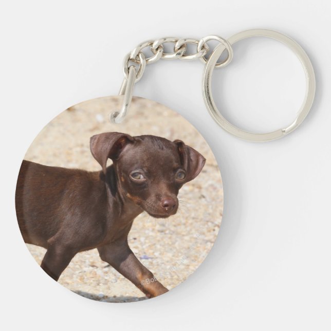 Chihuahua Puppy Walking Keychain (Back)