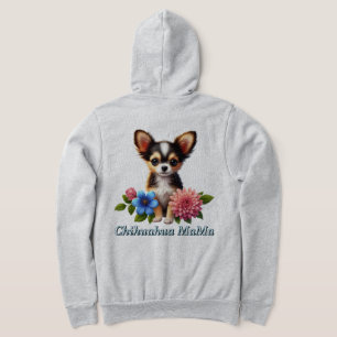 Chihuahua Puppy with Decorative Flowers Hoodie