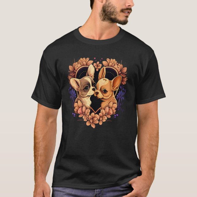 Chihuahua Puppys  Cute Dogs Little Love Heart 10 T-Shirt (Front)