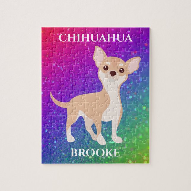 CHIHUAHUA PUZZLE & PERSONALIZED NAME. (Vertical)