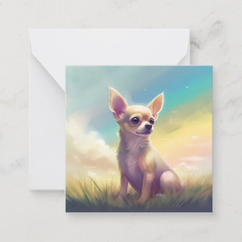 Chihuahua Rainbow Bridge Pet Dog Memorial Sympathy Note Card