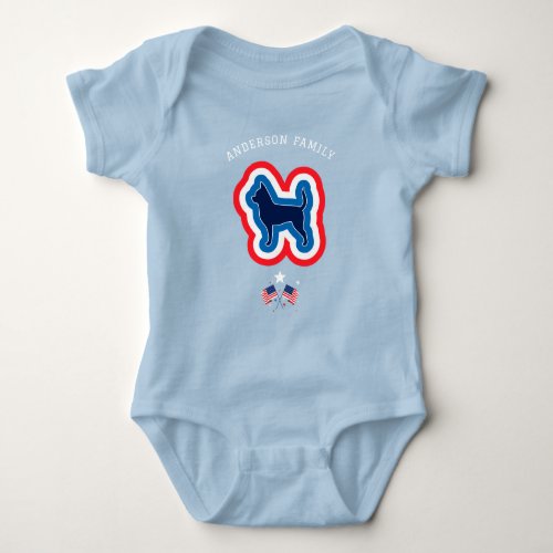 Chihuahua Red White And Blue 4th Of July Dog Baby Bodysuit