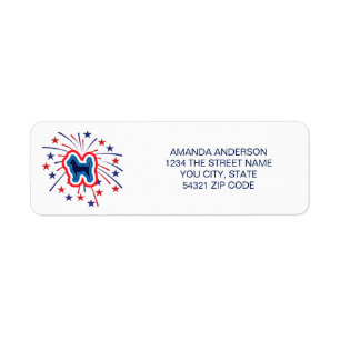 Chihuahua Red White Blue 4th July Return Address Label