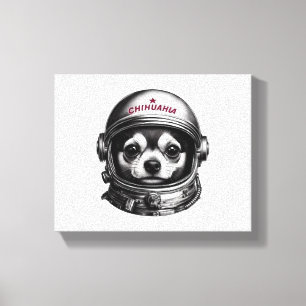 Chihuahua,Retro Soviet Space Dog traveler Canvas Print