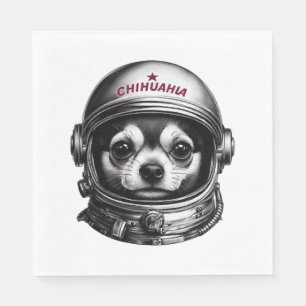 Chihuahua,Retro Soviet Space Dog traveler Napkins