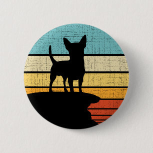 Chihuahua Retro Vintage 60s 70s Dog Puppy Owner Button