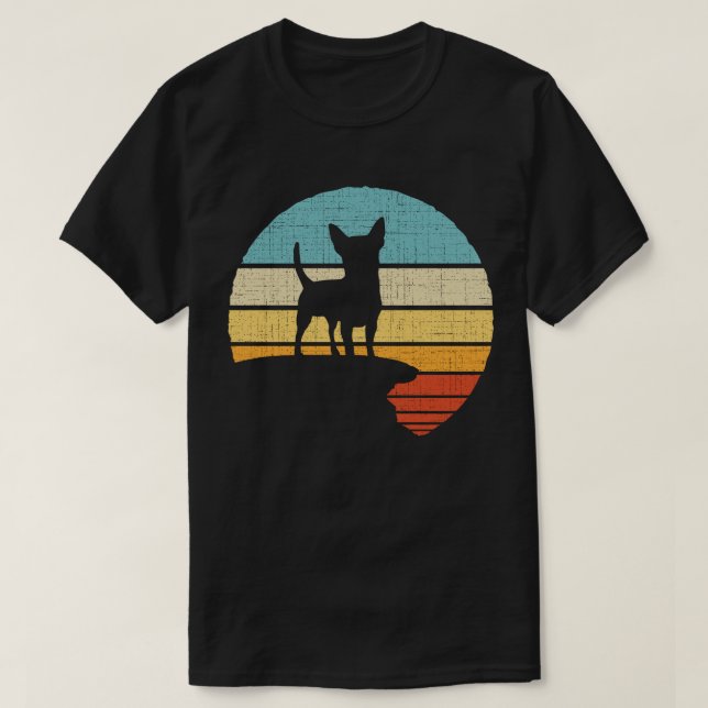 Chihuahua Retro Vintage 60s 70s Dog Puppy Owner T-Shirt (Design Front)