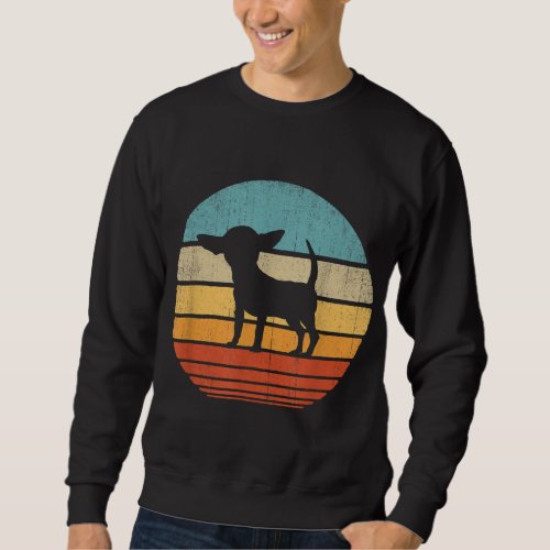 Chihuahua Retro Vintage 60s 70s Sunset Dog Lovers  Sweatshirt