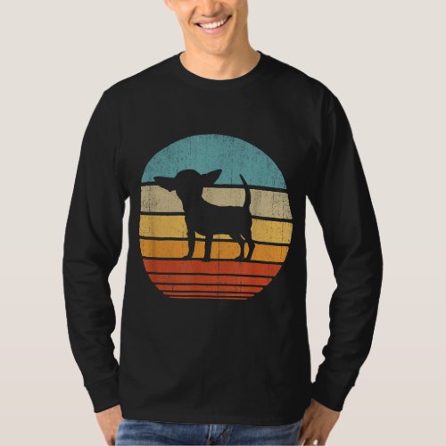 Chihuahua Retro Vintage 60s 70s Sunset Dog Lovers  T_Shirt