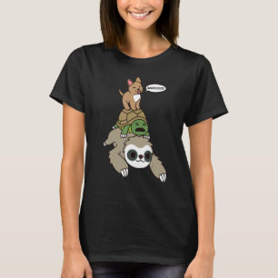 Chihuahua Riding Sloth Tortoise Dog T-Shirt