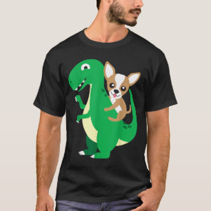 Chihuahua Riding T-Rex Dinosaur Dino Dog Halloween T-Shirt