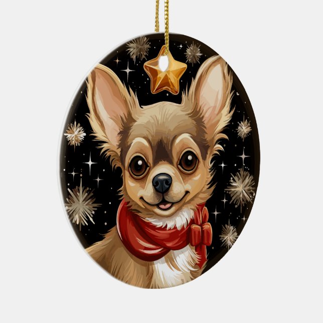 Chihuahua’s First Christmas Ceramic Ornament (Right)
