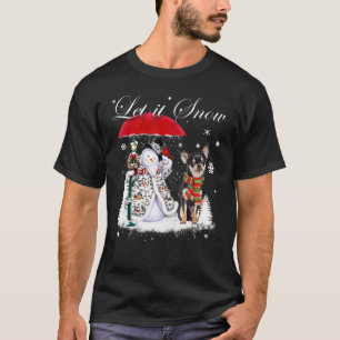 Chihuahua Santa Dog Christmas Snowman Xmas Pajama T-Shirt
