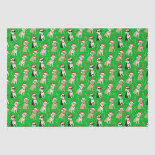 Chihuahua Santa Hat Candy Cane Green Christmas  Tissue Paper