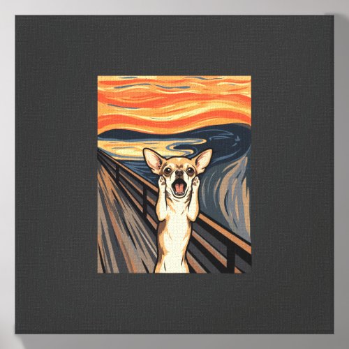 Chihuahua Scream Expressionist Dog Art_1 Canvas Photo Tile