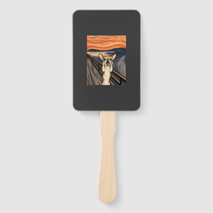 Chihuahua Scream Expressionist Dog Art_1 Hand Fan