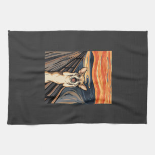 Chihuahua Scream Expressionist Dog Art_1 Kitchen Towel