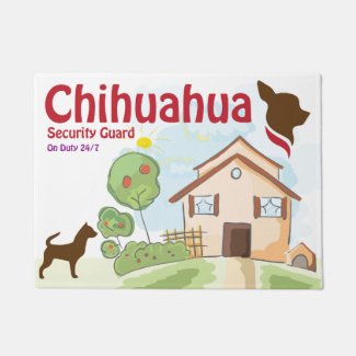 Chihuahua Security Guard Door Mat