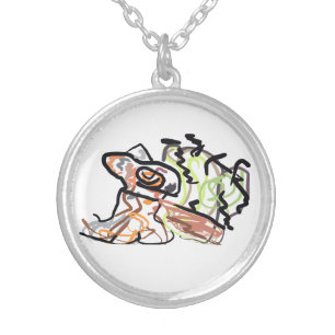 Chihuahua set silver plated necklace