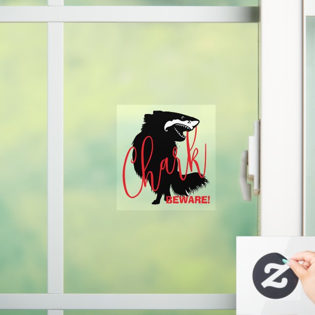 Chihuahua + Shark = Chark - BEWARE! Window Cling (Home)