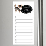 Chihuahua Shopping List  Magnetic Notepad<br><div class="desc">Adorable things to fetch long hair Chihuahua dog with a black chalkboard frame personalized with your name.</div>