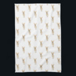 Chihuahua (Short Haired, Fawn Tan Cream) Kitchen Towel<br><div class="desc">A beautifully detailed watercolor illustration of a fawn tan cream shorthaired applehead chihuahua set in cheery rows. This design pops enough for stand alone pieces, but can also serve as a neutral! For the sweetest gifts, add more matching items from the collection! To see more work and learn about this...</div>
