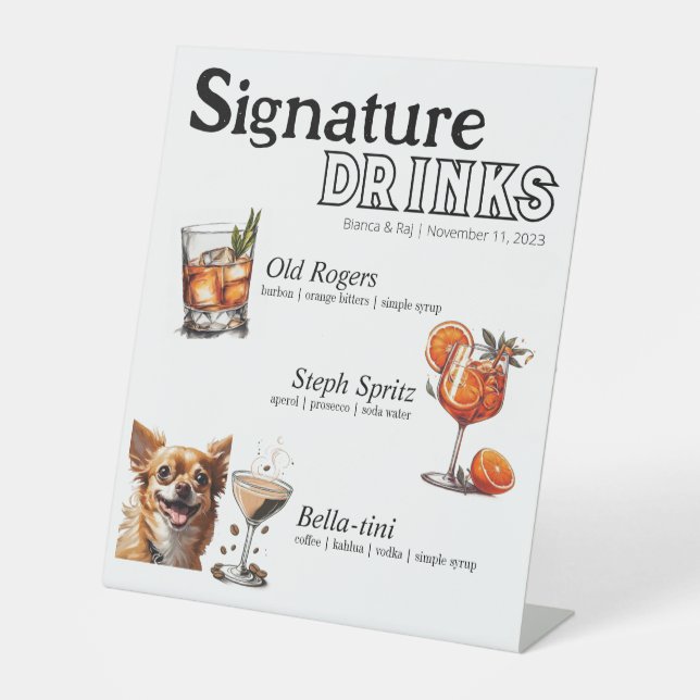 Chihuahua Signature Cocktail Sign (Front)