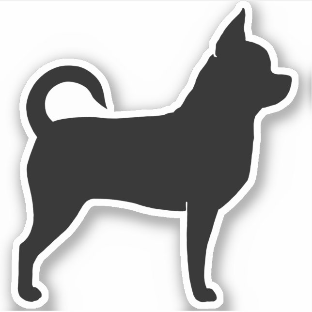 Chihuahua Silhouette Cute Dog Chi Vinyl Sticker (Front)