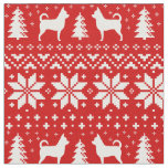 Chihuahua Silhouettes Christmas Holiday Patterned Fabric