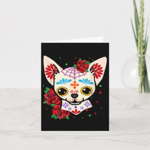 Chihuahua Skulls Day Of The Dead Sugar Skull Dog Card