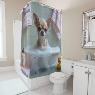 Chihuahua Sloppy Sleepy Cute Funny Shower Curtain