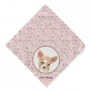 Chihuahua Smooth Coat Painting Original Dog Art Bandana