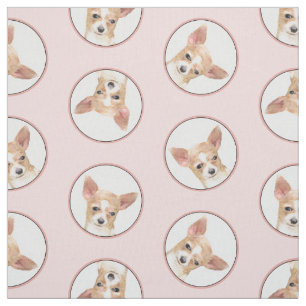 Chihuahua Smooth Coat Painting Original Dog Art Fabric