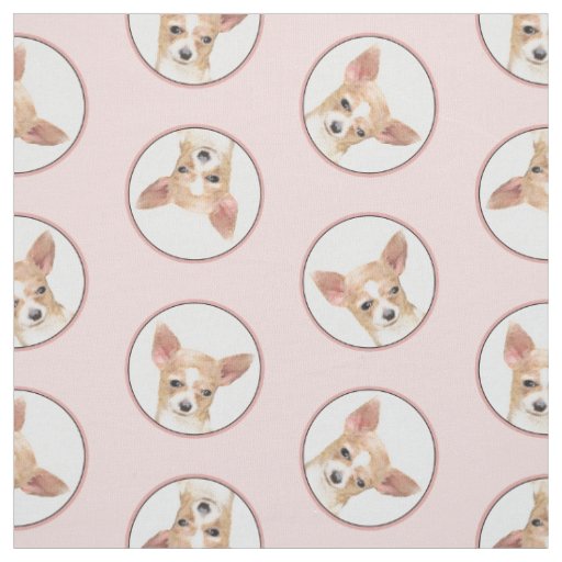 Chihuahua Smooth Coat Painting Original Dog Art Fabric