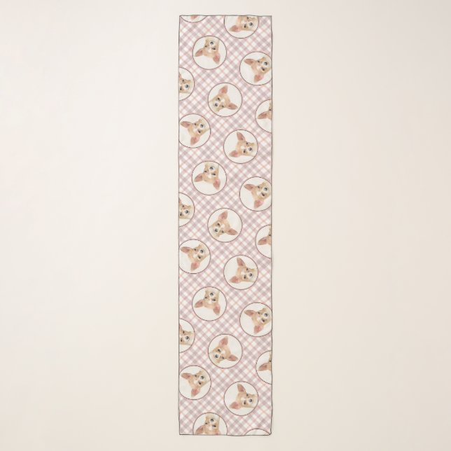 Chihuahua Smooth Coat Painting Original Dog Art Scarf (Front)