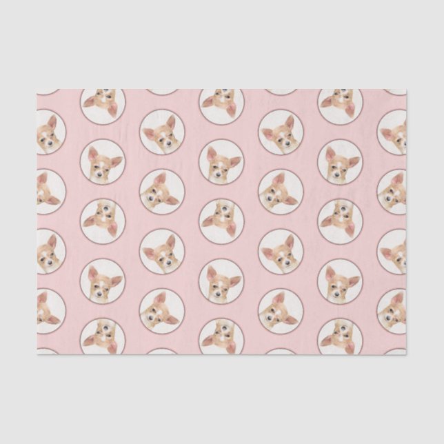 Chihuahua Smooth Coat Painting Original Dog Art Tissue Paper (Front)